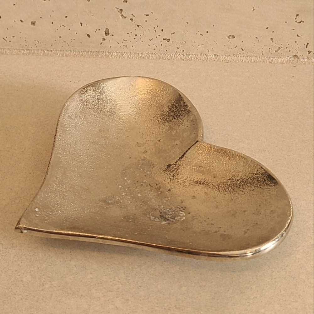 Silver Colored Heart-Shaped Decorative Tray